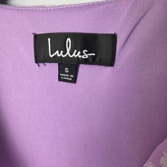 Lulus Lavender Floral Ruffle Wrap Maxi Dress Size Small - Picture 7 of 9
